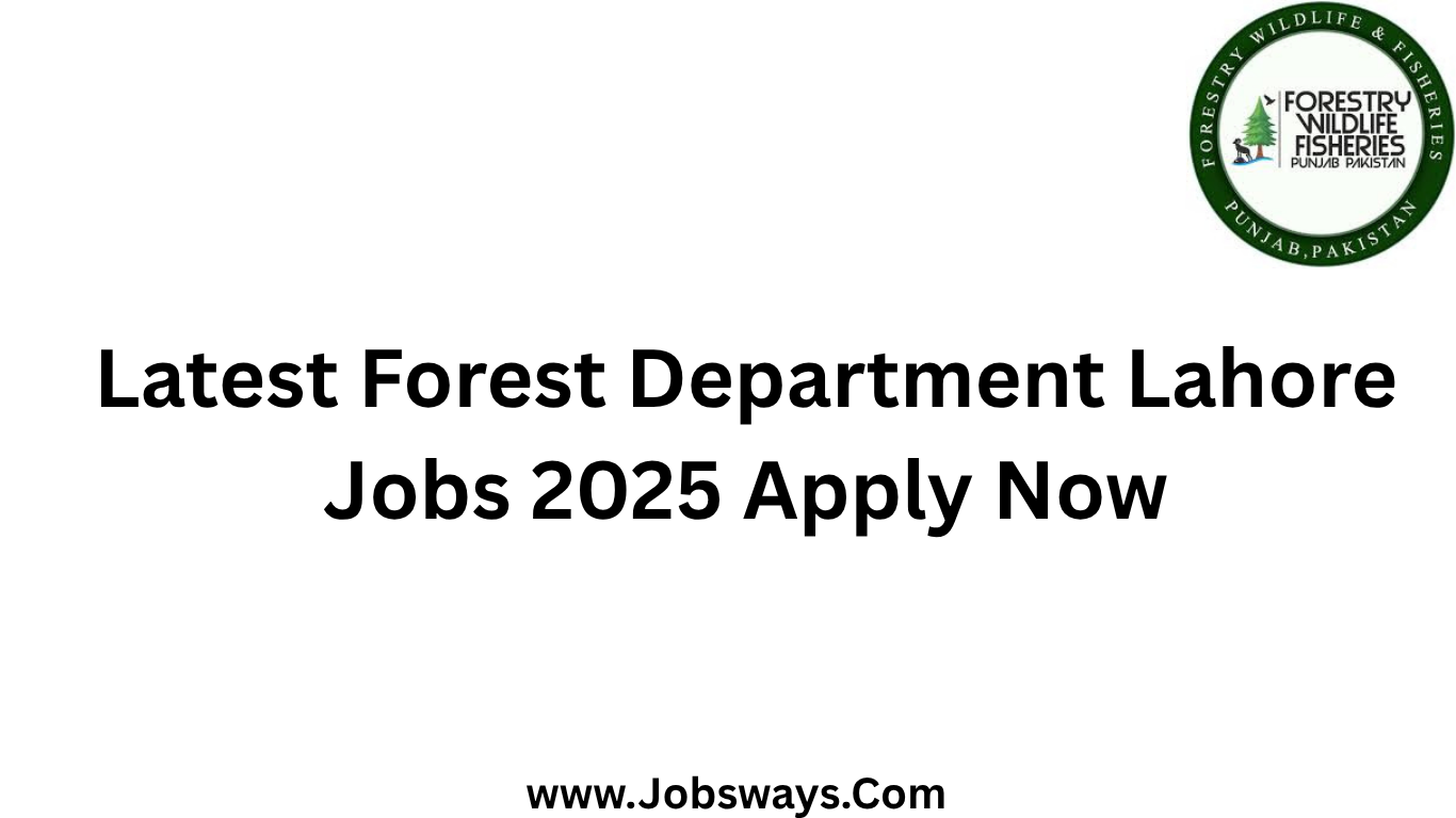 Forest Department Lahore Jobs 2025 Apply Now